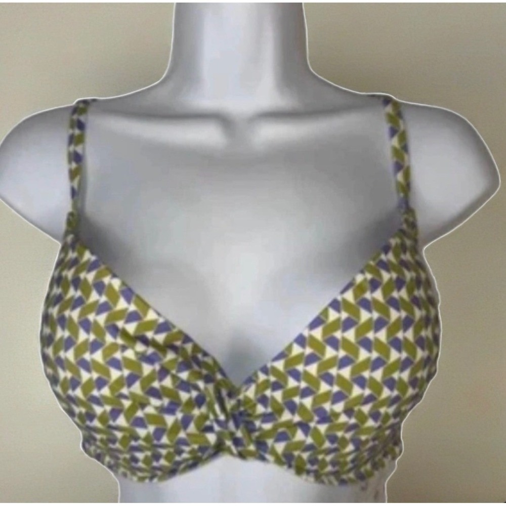 NWT Shade & Shore Mosaic Print Bikini Top Women 34C Multicolor Padded Lined Top